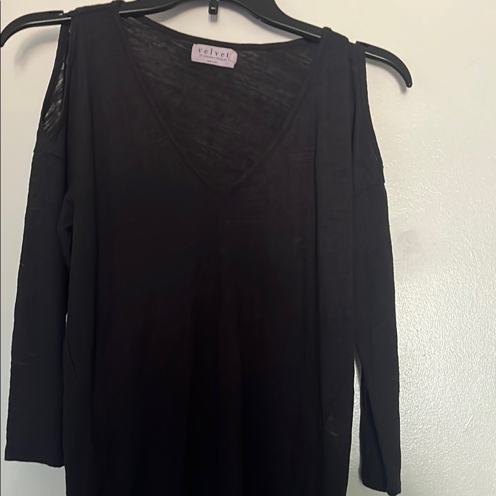 Velvet Gray Long Sleeve Blouse